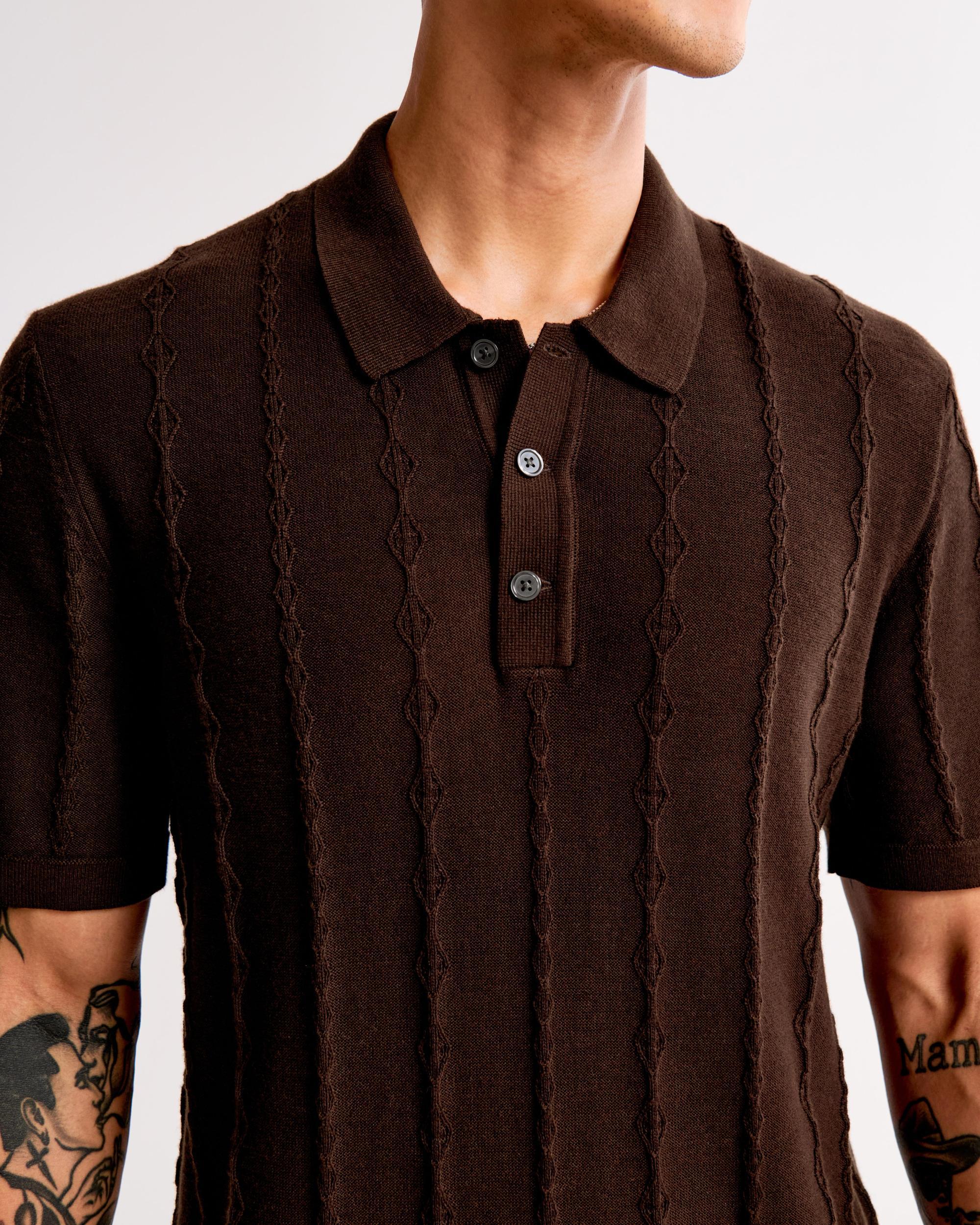 Pima Cotton Stitch 3-Button Sweater Polo Product Image
