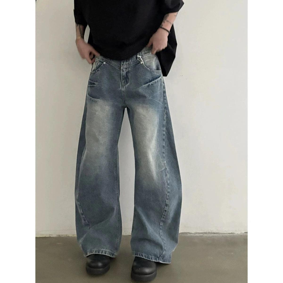 RT No. 18849 WASHED BLUE SCIMITAR DENIM JEANS Product Image