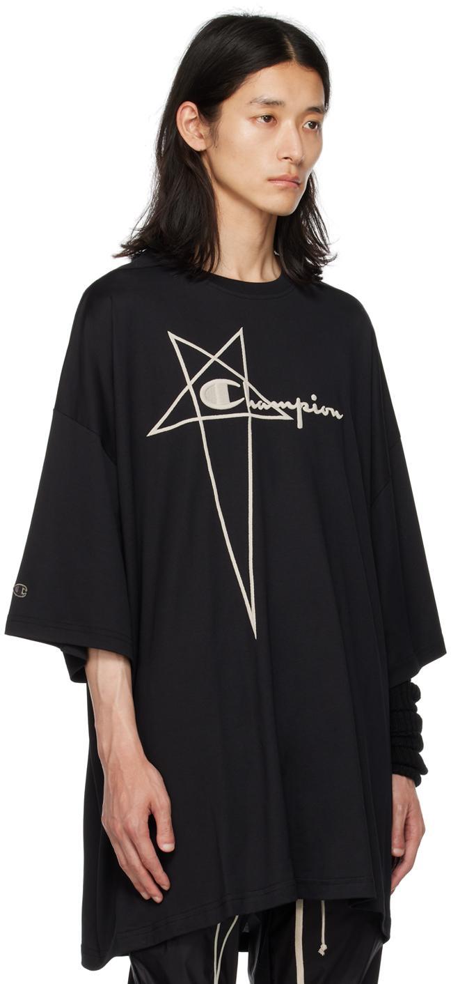 RICK OWENS Black Champion Edition Tommy T-shirt In Black (black) Product Image