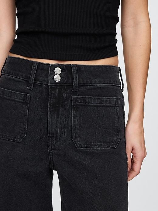 High Rise Stride Wide-Leg Ankle Jeans Product Image