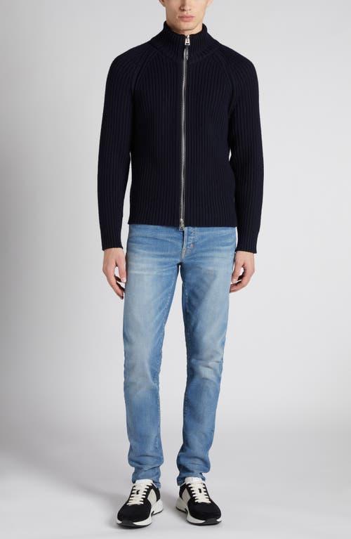 HERNO Wool Bomber Jacket In Blue Product Image