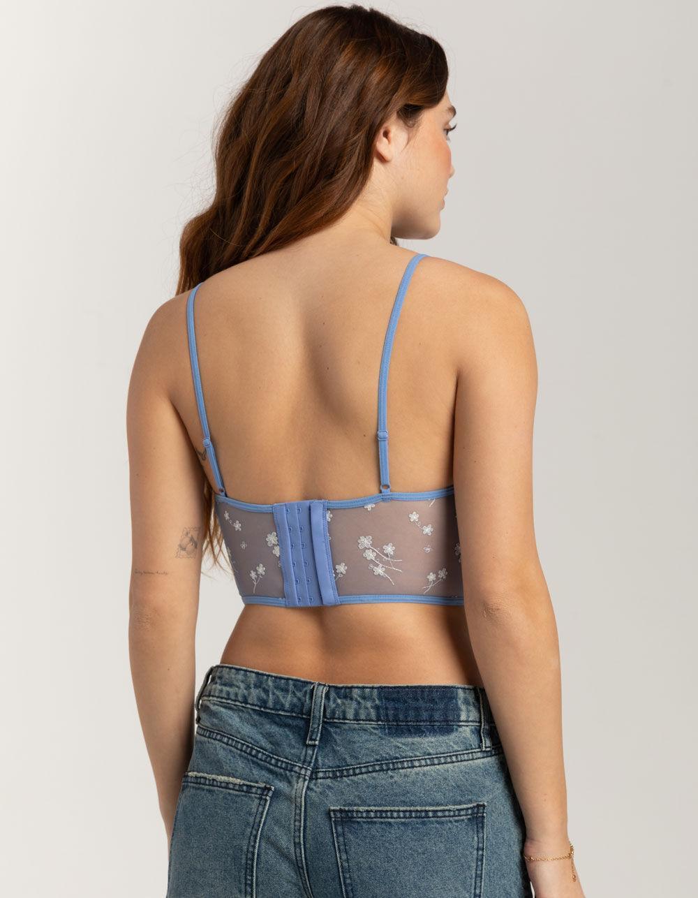 FULL TILT Floral Embroidered Womens Corset - PINK COMBO Product Image