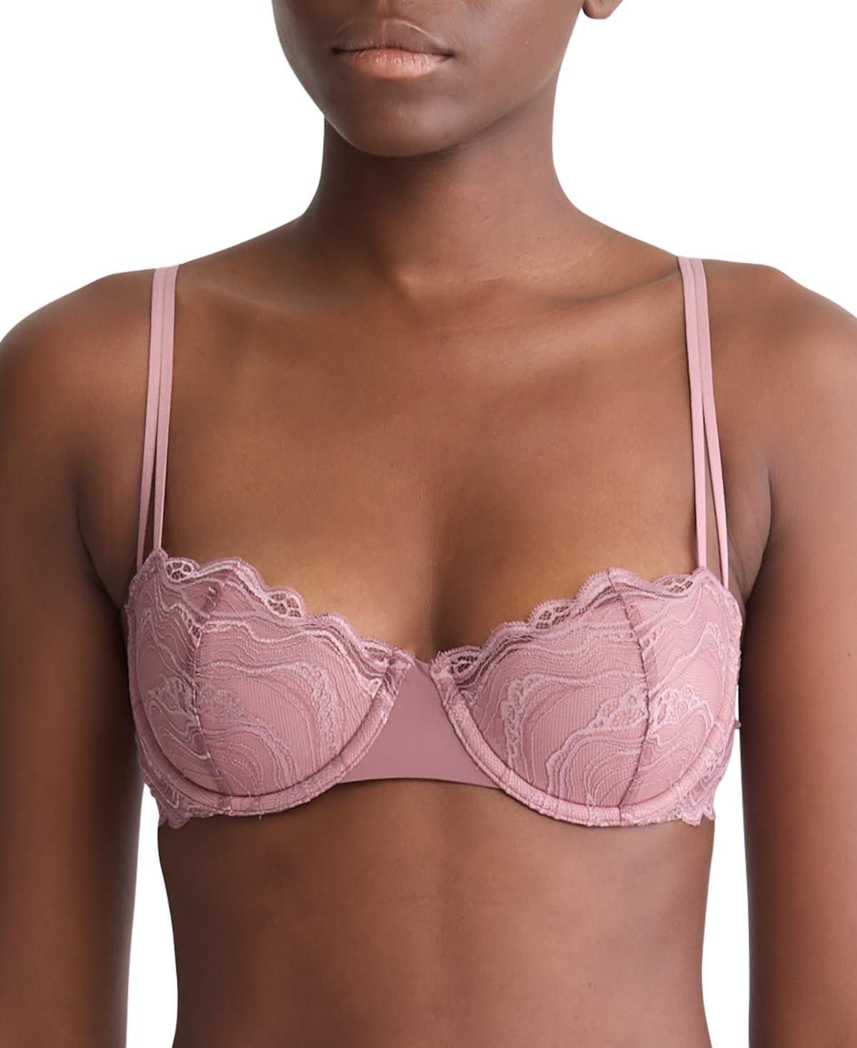 Calvin Klein Women's Sensual Stretch Lightly Lined Balconette Bra - Pink - 32C Product Image
