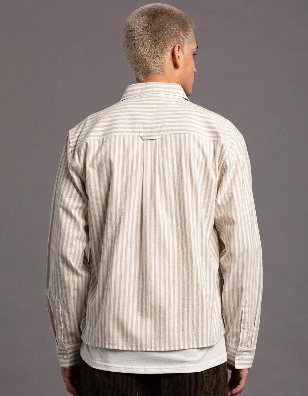 RSQ Mens Striped Oxford Shirt - TAN Product Image
