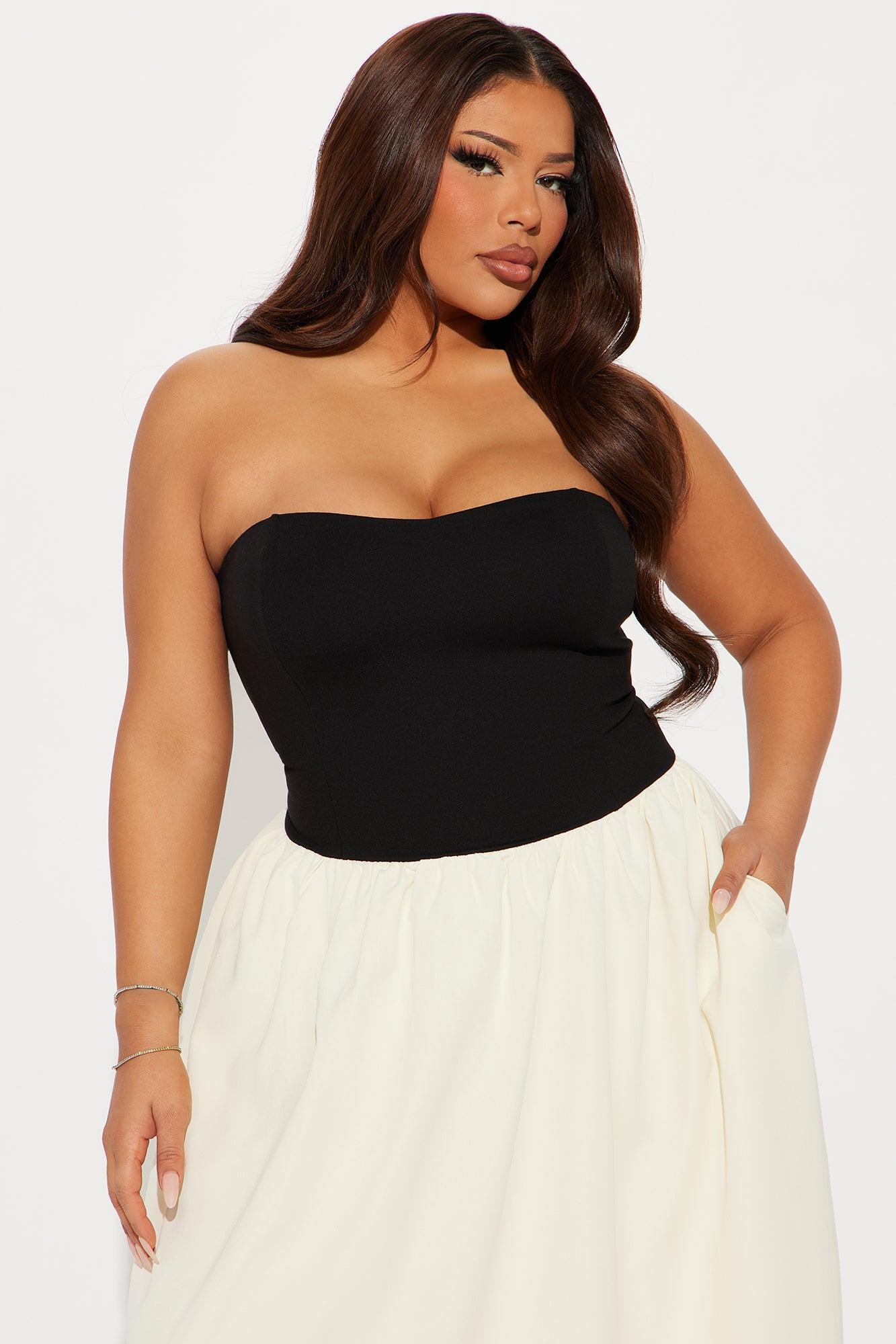 Gigi Strapless Midi Dress - Black/combo Product Image