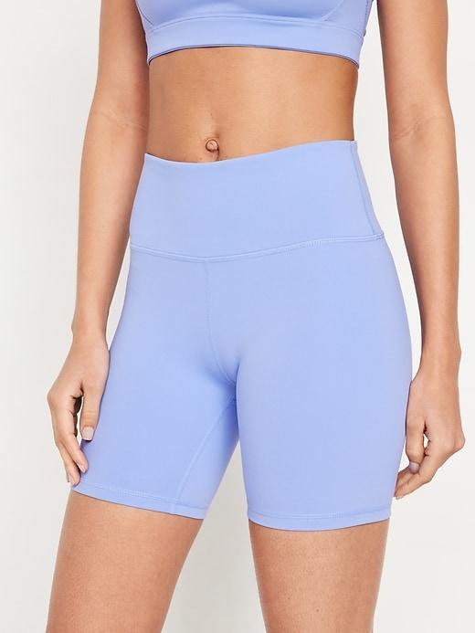 High-Waisted PowerSoft Biker Shorts -- 6-inch inseam Product Image