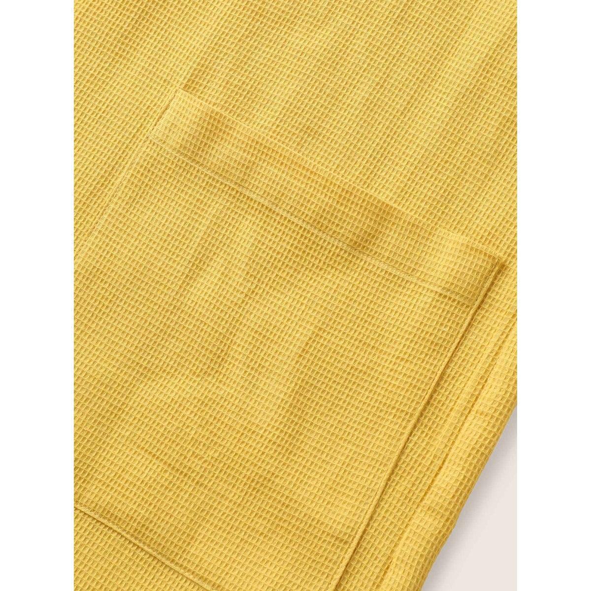 Plus Size Gold Solid Textured Scoop Neck Patched Pocket Jumpsuit Women Casual Sleeveless Everyday Loose Jumpsuits BloomChic 26/4X Product Image