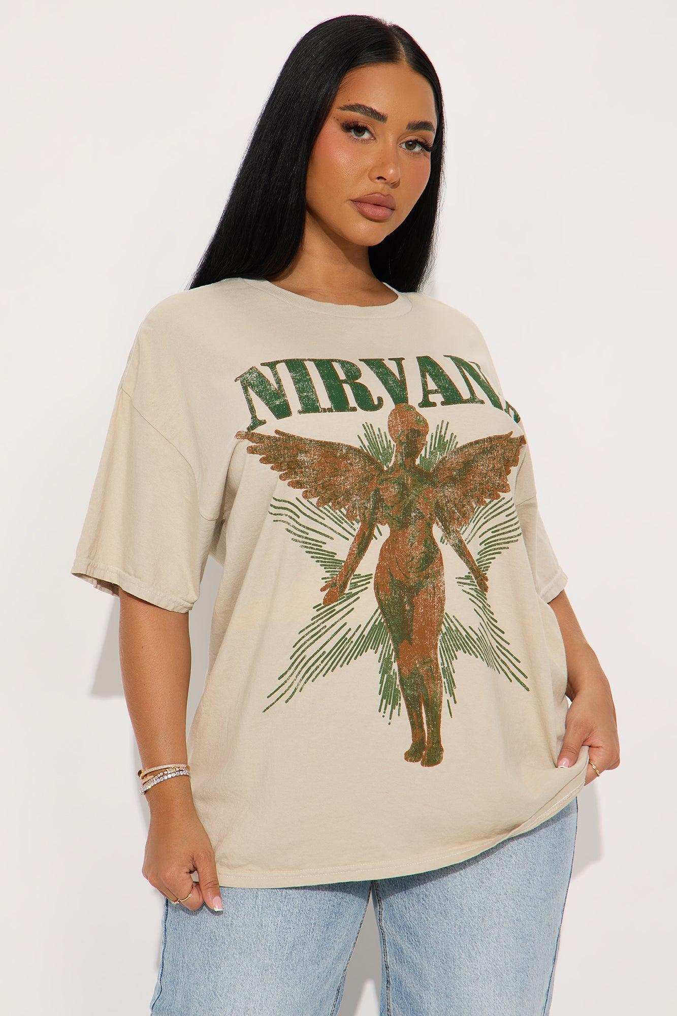 Nirvana Utero Star Washed Oversized Tee - Sand Female Product Image