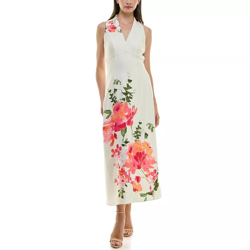 Women's Taylor V-Neck Sleeveless Shift Dress, Size: 4, Cream Red Pink Product Image