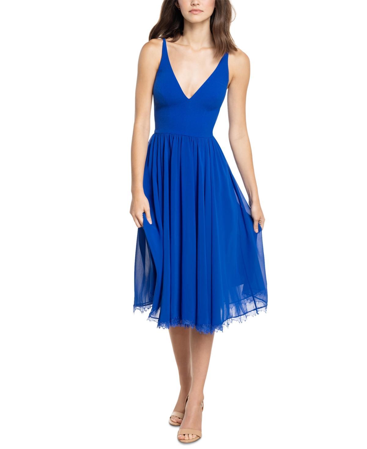 Womens Alicia Chiffon Fit & Flare Dress Product Image