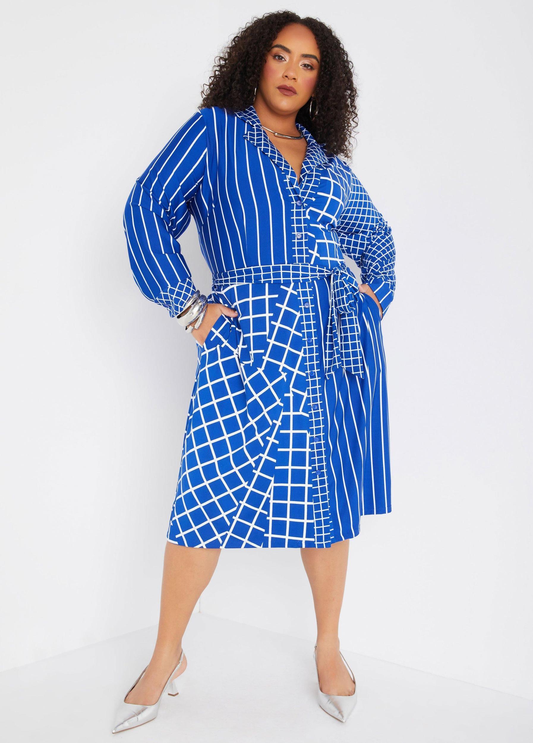 Printed Belted Shirtdress Product Image
