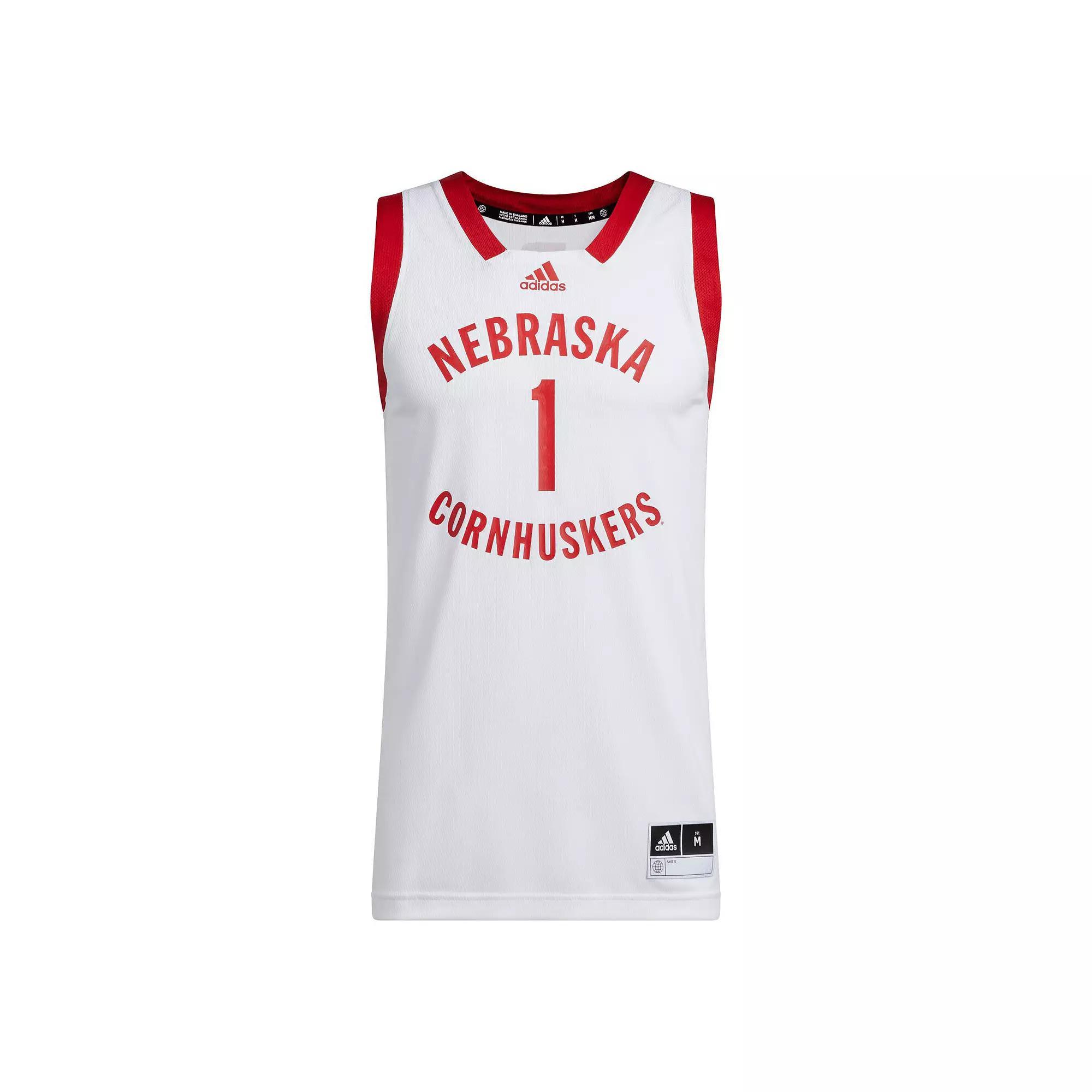 Men's adidas #1 White Nebraska Huskers Team Swingman Jersey, Size: Medium Product Image