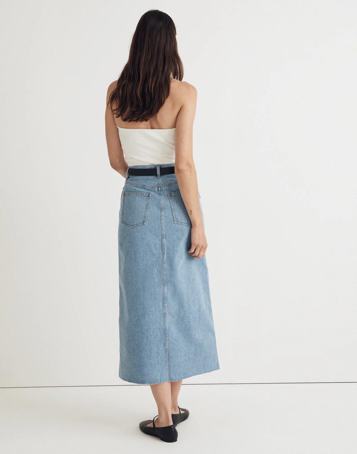 Denim Maxi Skirt in Merrimon Wash Product Image