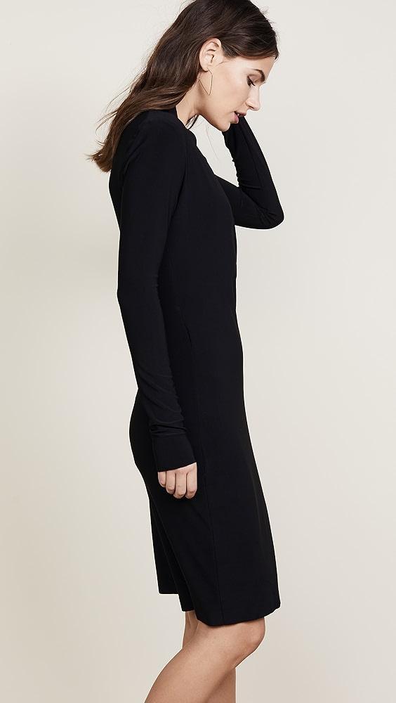 Norma Kamali Long Sleeve Side Draped Dress | Shopbop Product Image
