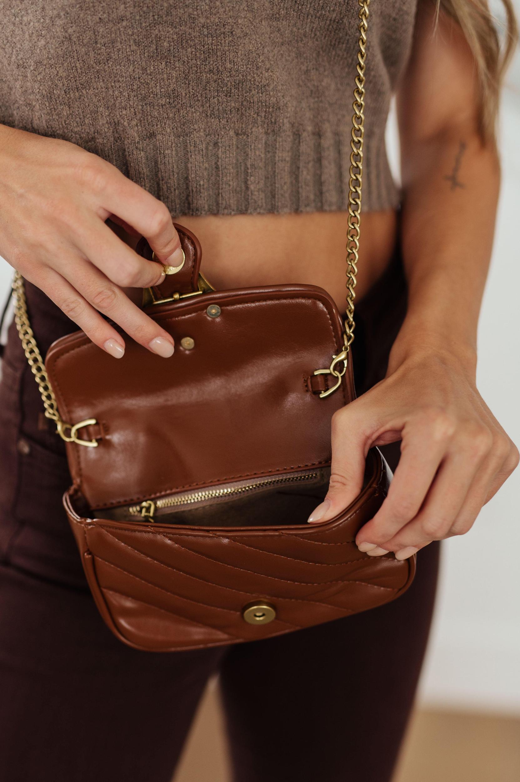 Classic Beauty Quilted Clutch in Brown (Online Exclusive) Female Product Image