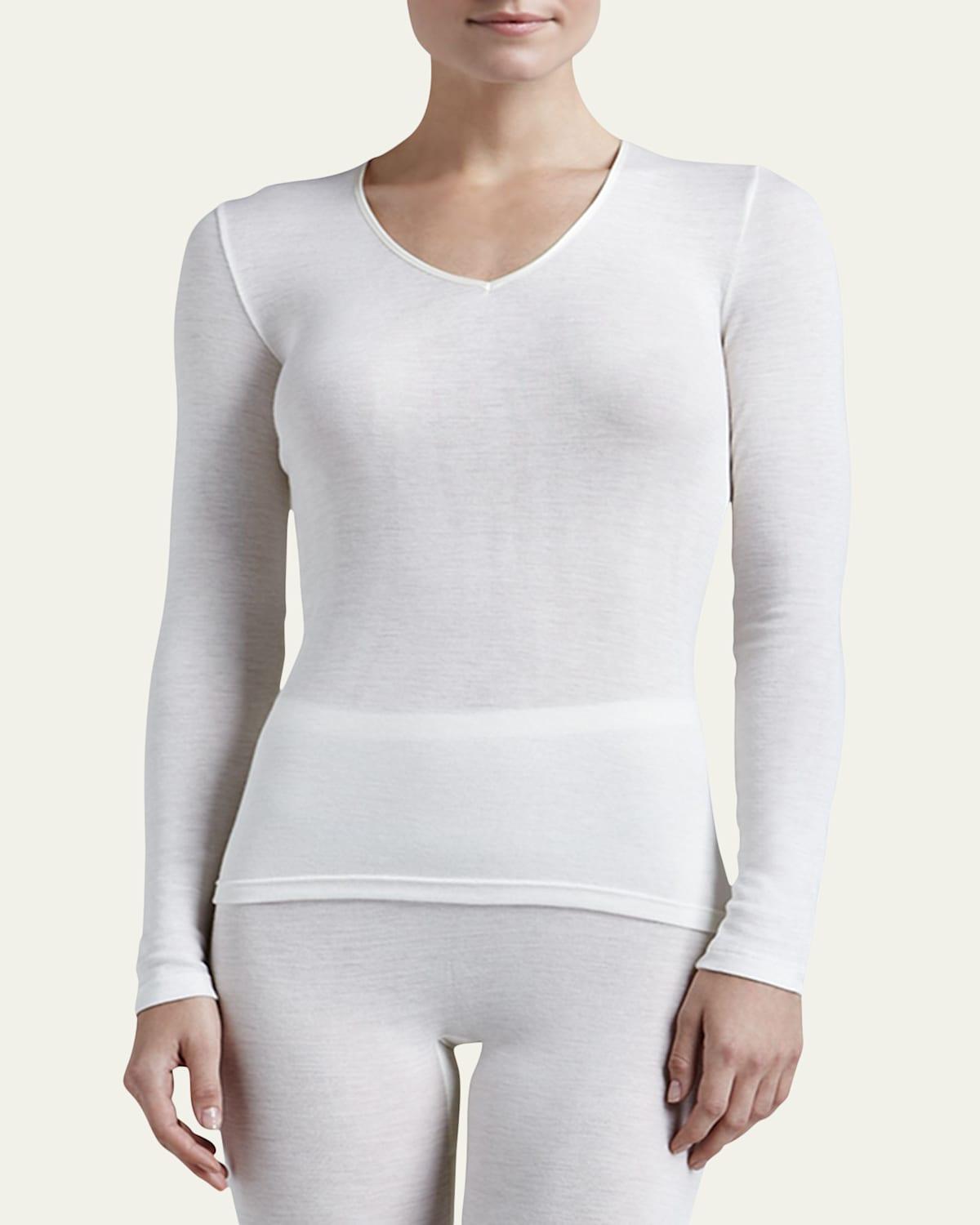 Wool & Silk Blend V-Neck Top Product Image