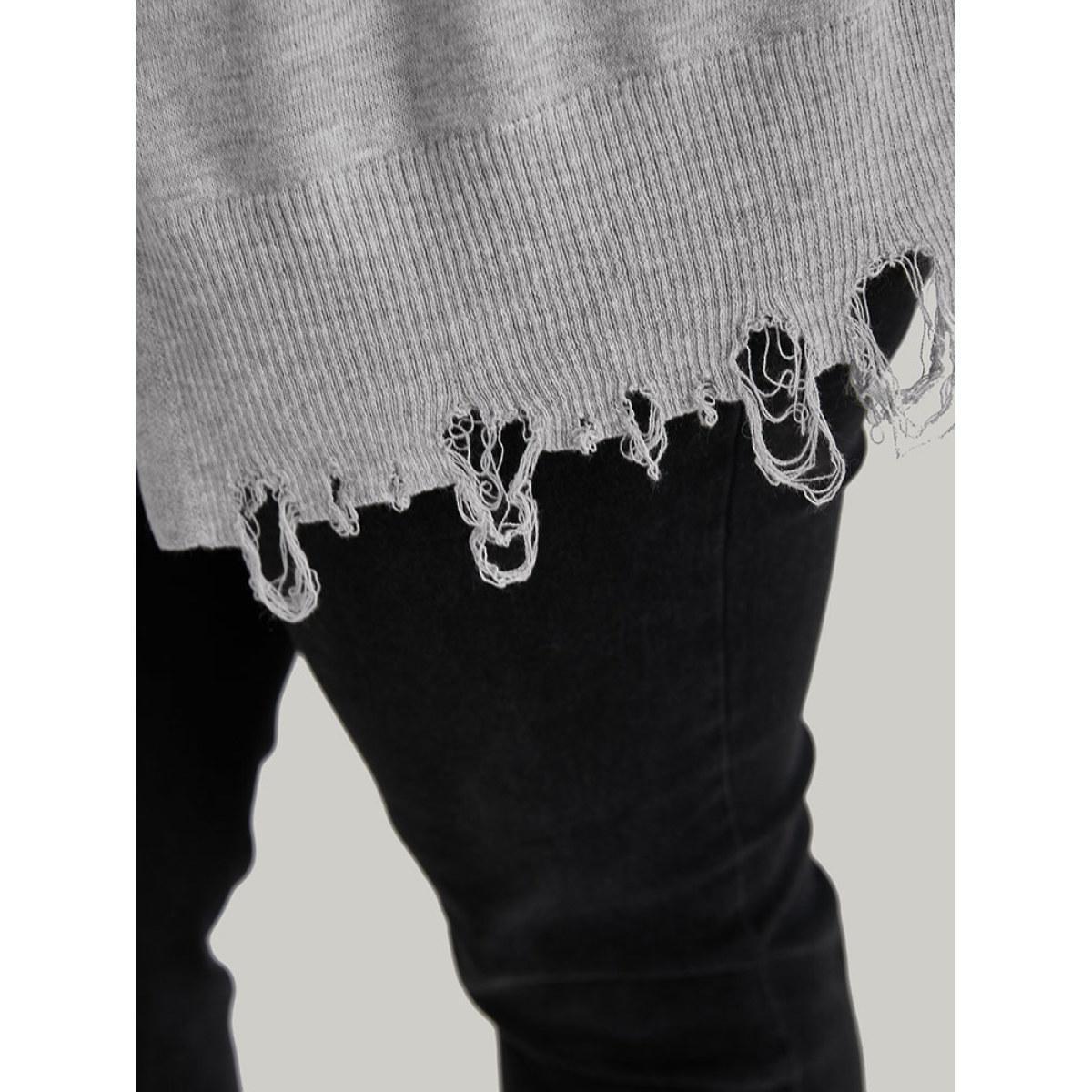 Plus Size Supersoft Essentials Solid Hooded Raw Hem Drawstring Cardigan LightGray Women Casual Loose Long Sleeve Dailywear Cardigans BloomChic 30/6X Product Image