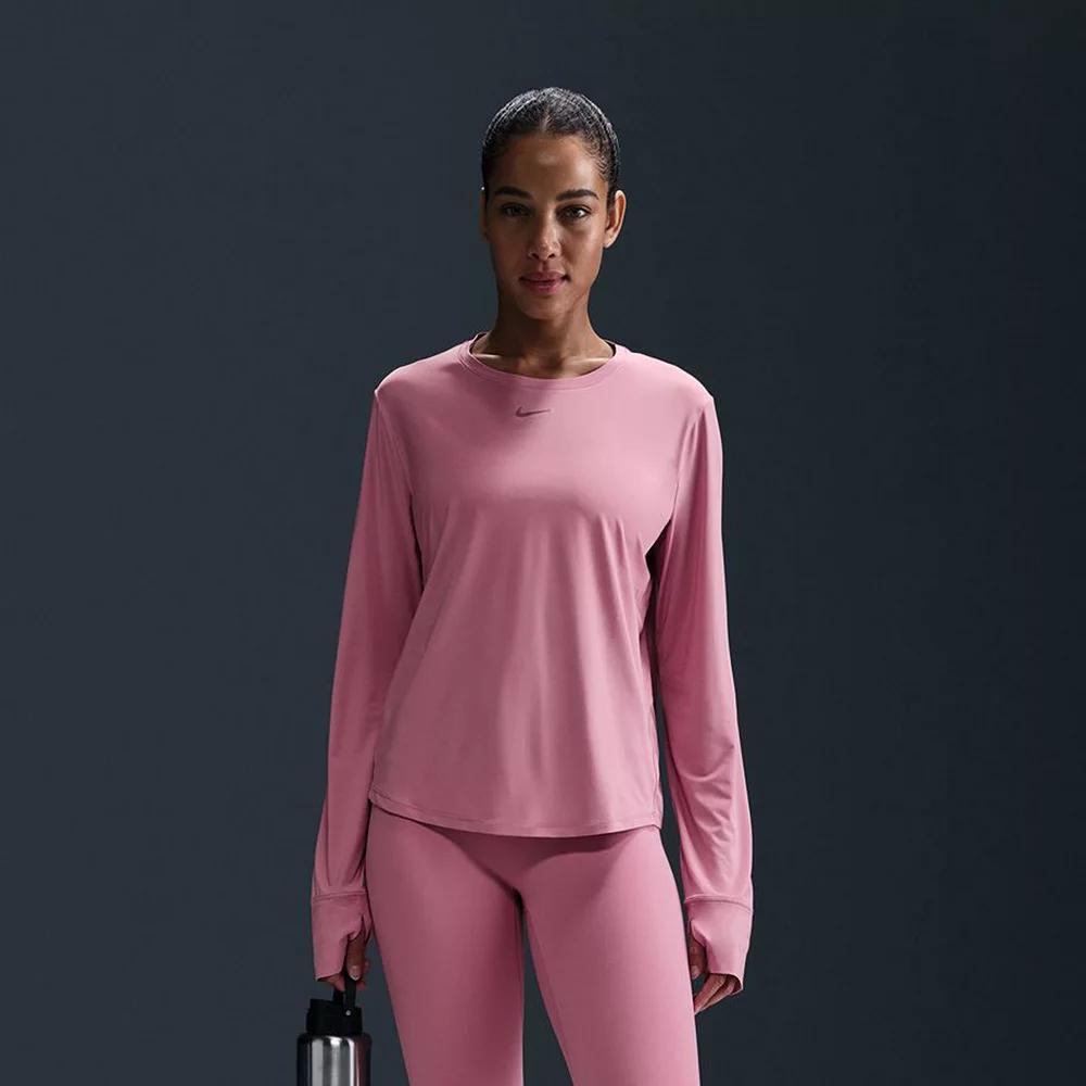Women's Nike One Classic Dri-FIT Long Sleeve Top, Size: Medium, Elemental Pink Product Image