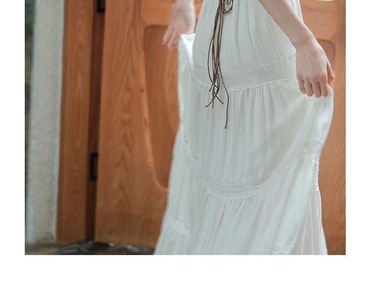 Short-Sleeve Crew Neck Plain Maxi A-Line Dress (Various Designs) Product Image
