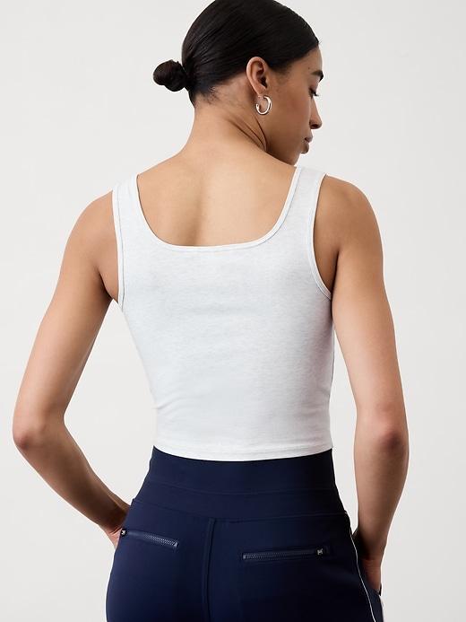 Signature Rib Square Neck Crop Tank Product Image
