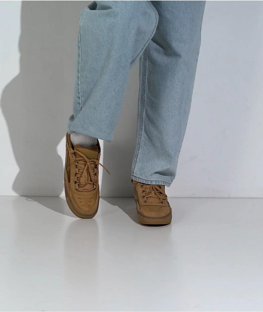 Nike SB Air Max Ishod Flax, Safety Orange, & Wheat Skate Shoes Product Image