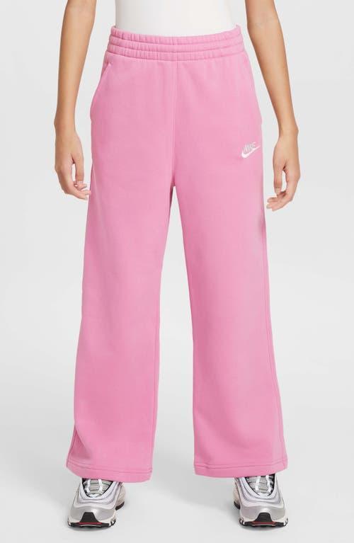 Girls 7-16 Nike Sportswear Club Fleece Wide-Leg Pants, Girl's, Size: Large, Pink Product Image
