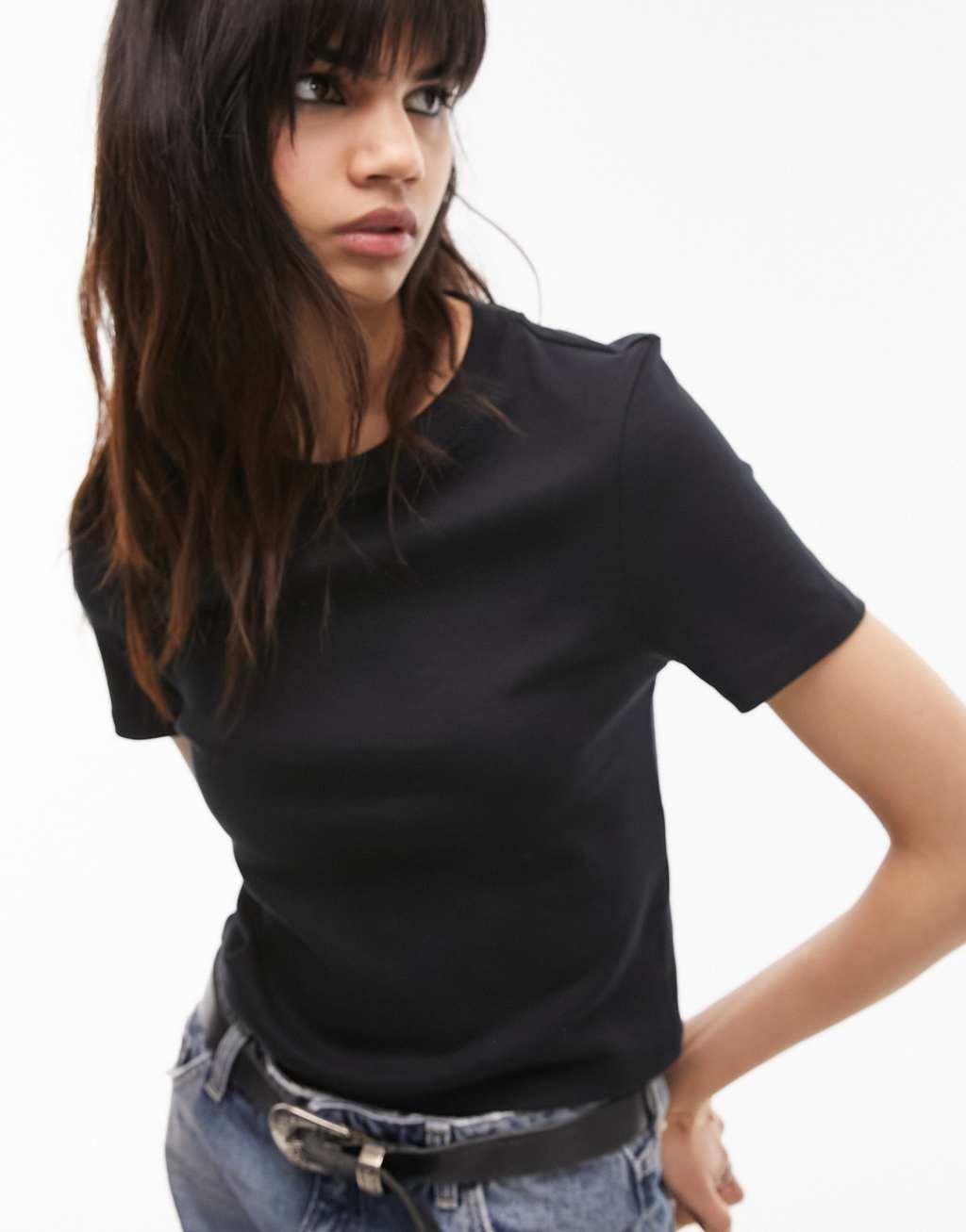 Topshop shrunken everyday tee in white  Product Image