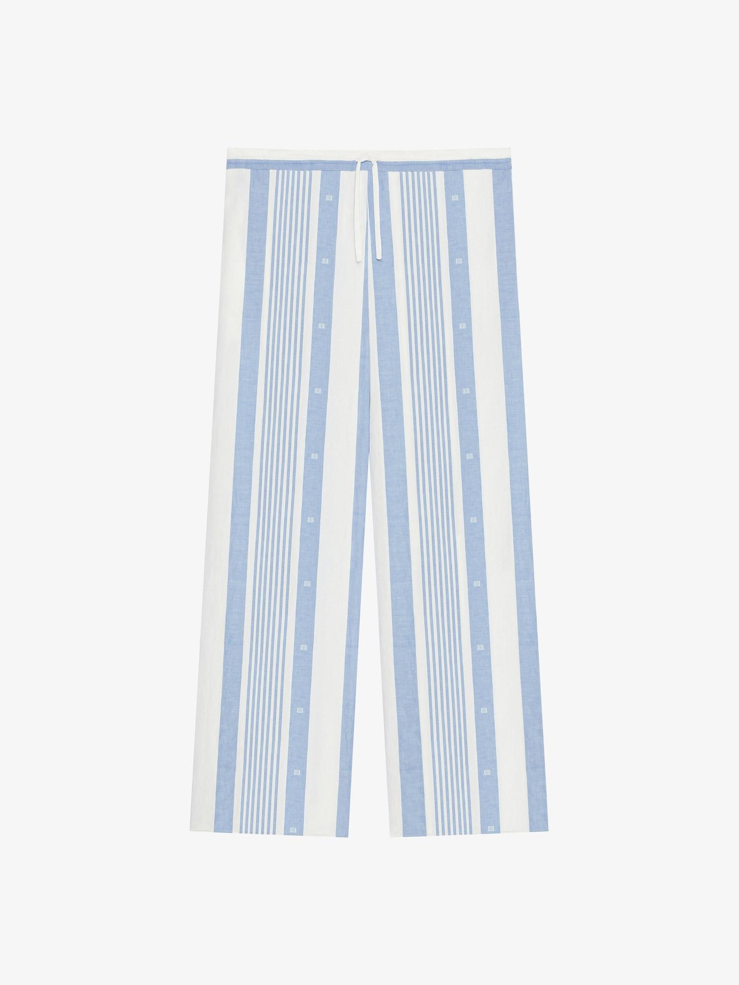 Pants in cotton and linen with 4G stripes Product Image