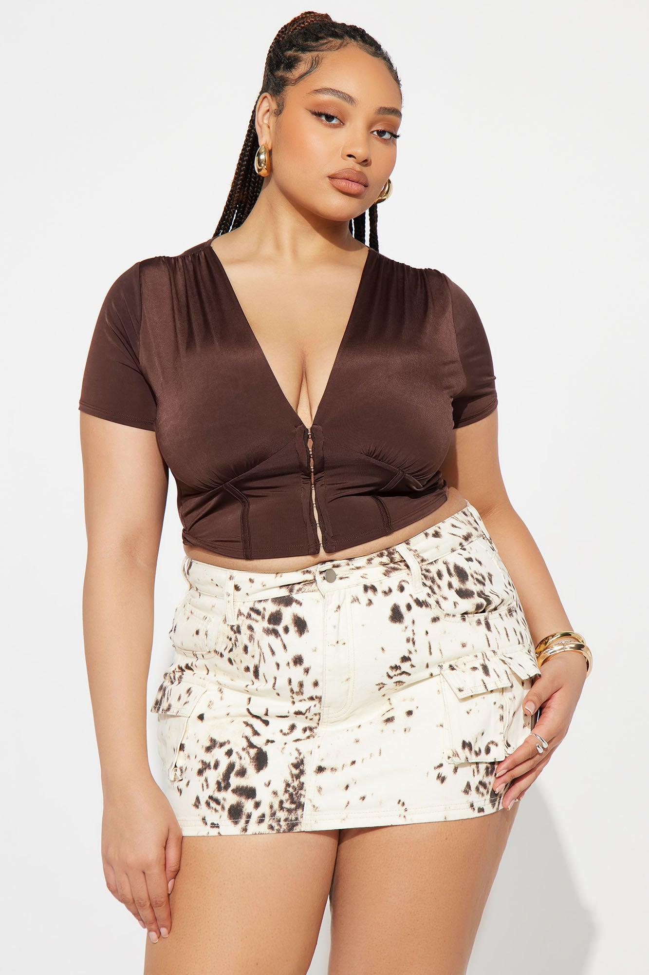 Taya Corset Top - Brown Product Image