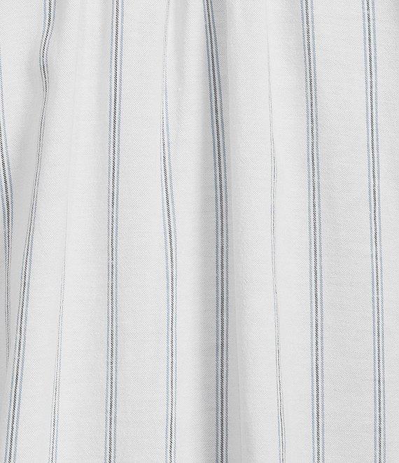 Cloth & Stone Stripe Linen Blend Mandarin Collar Short Sleeve Coordinating Top Product Image