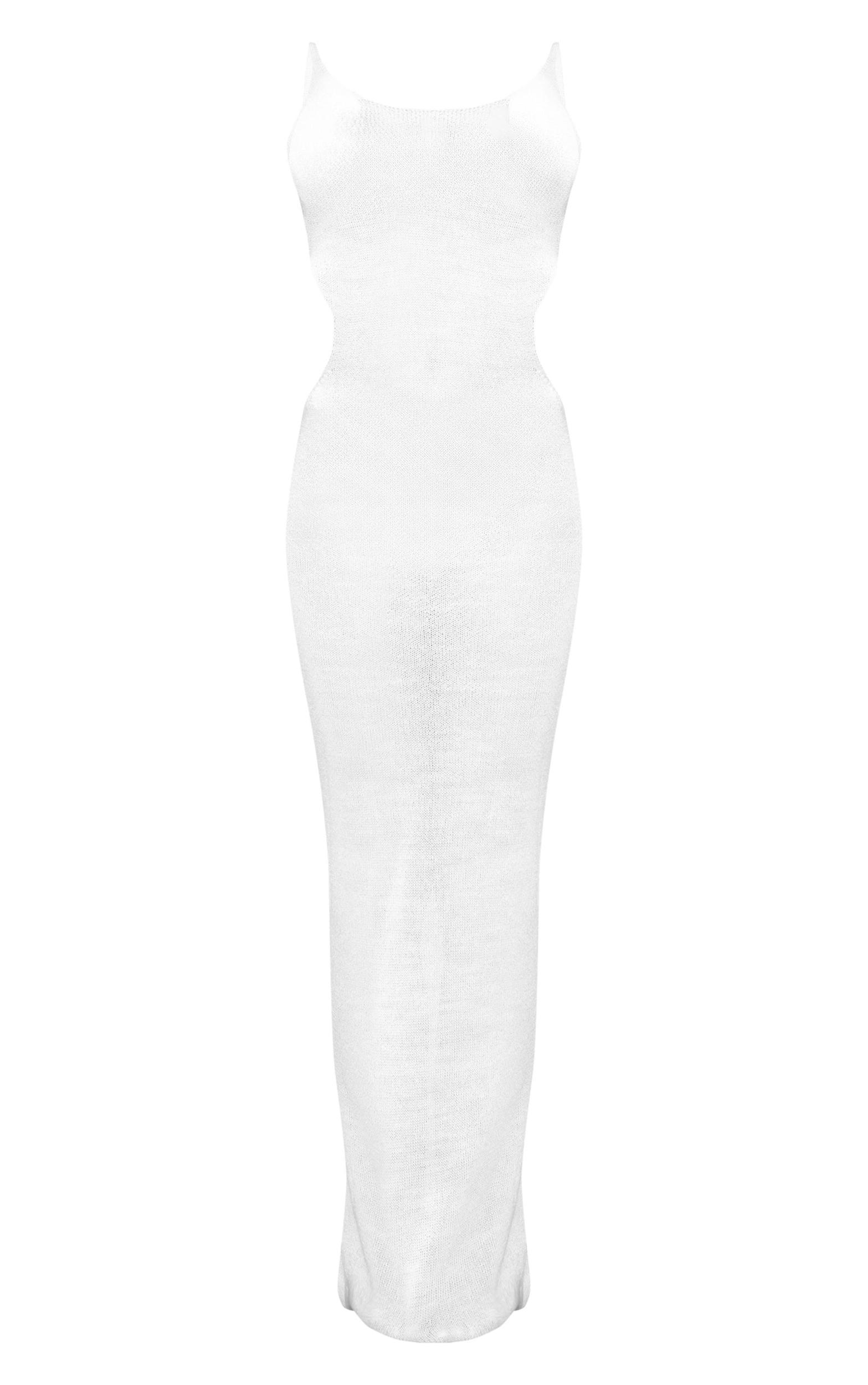 Cream Crochet Cut Out Maxi Beach Dress Product Image