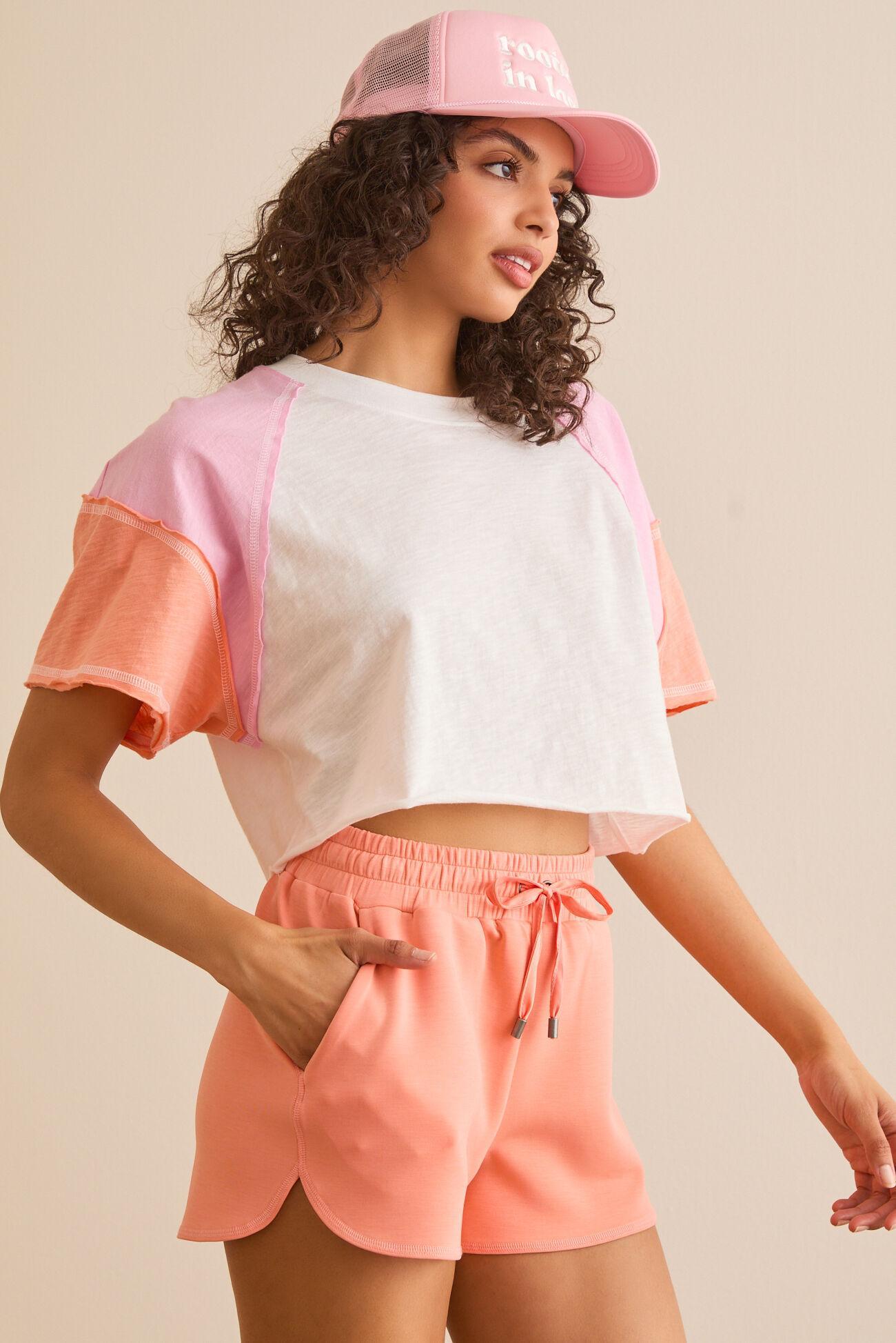 Ace Color Block Crop Tee Product Image