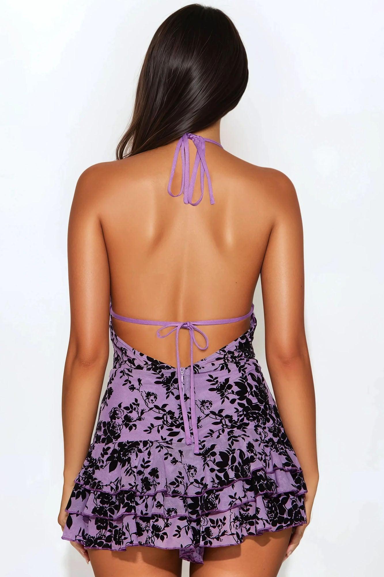 Brooklyn Burnout Romper - Purple/combo Product Image
