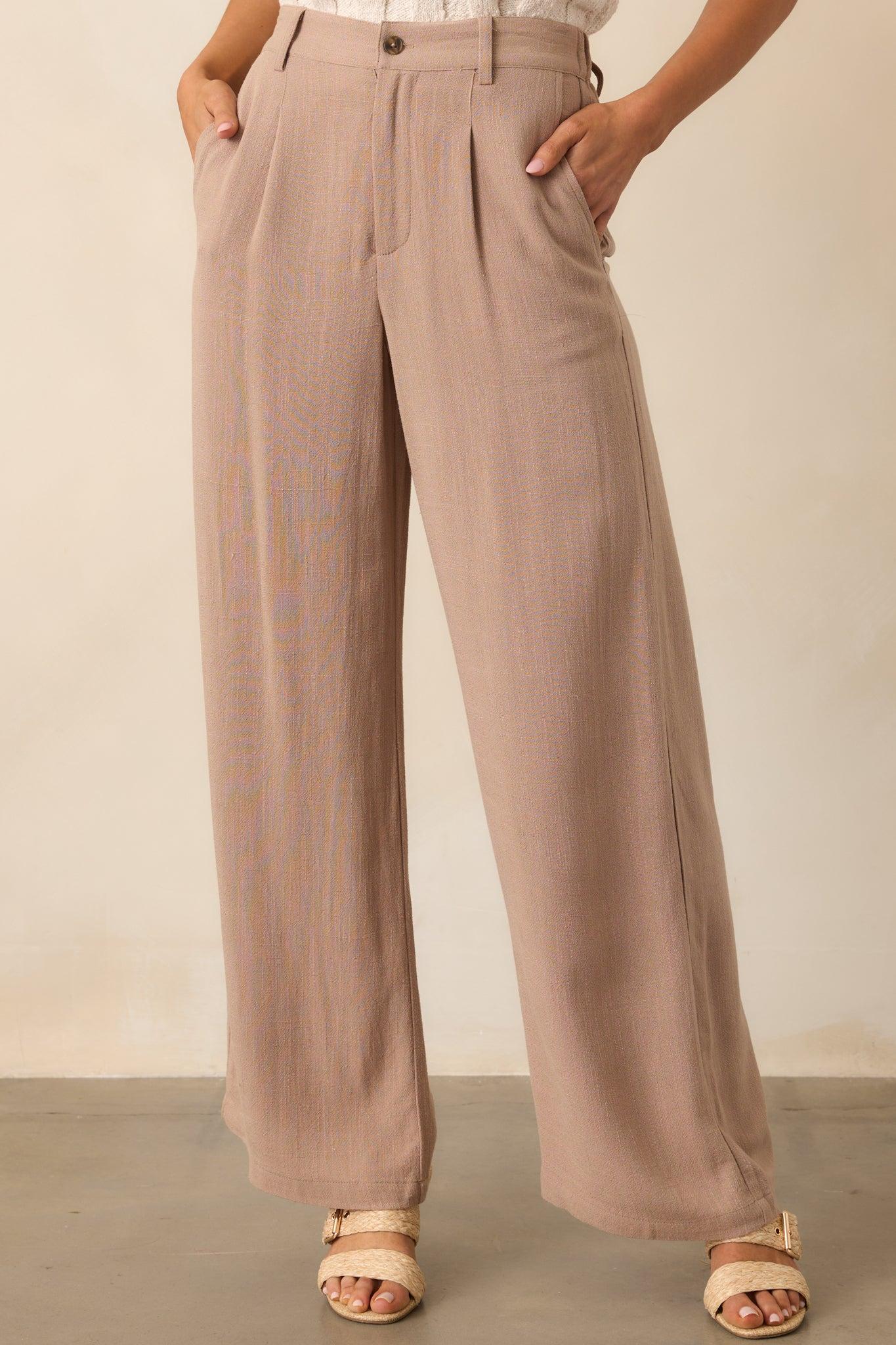 Z Supply Tan Iced Coffee Vista Linen Pant Product Image