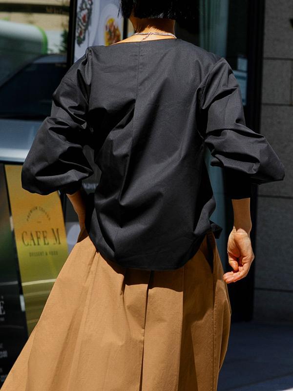 A-Line Loose Solid Color Skirts Bottoms Product Image