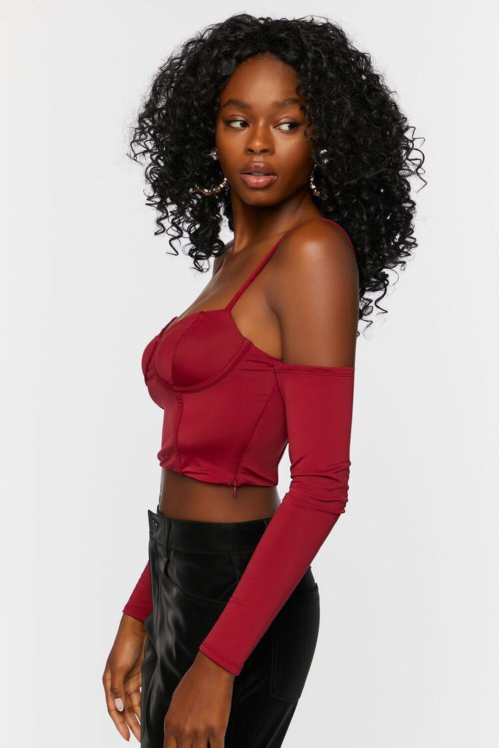 Bustier Open-Shoulder Crop Top | Forever 21 Product Image