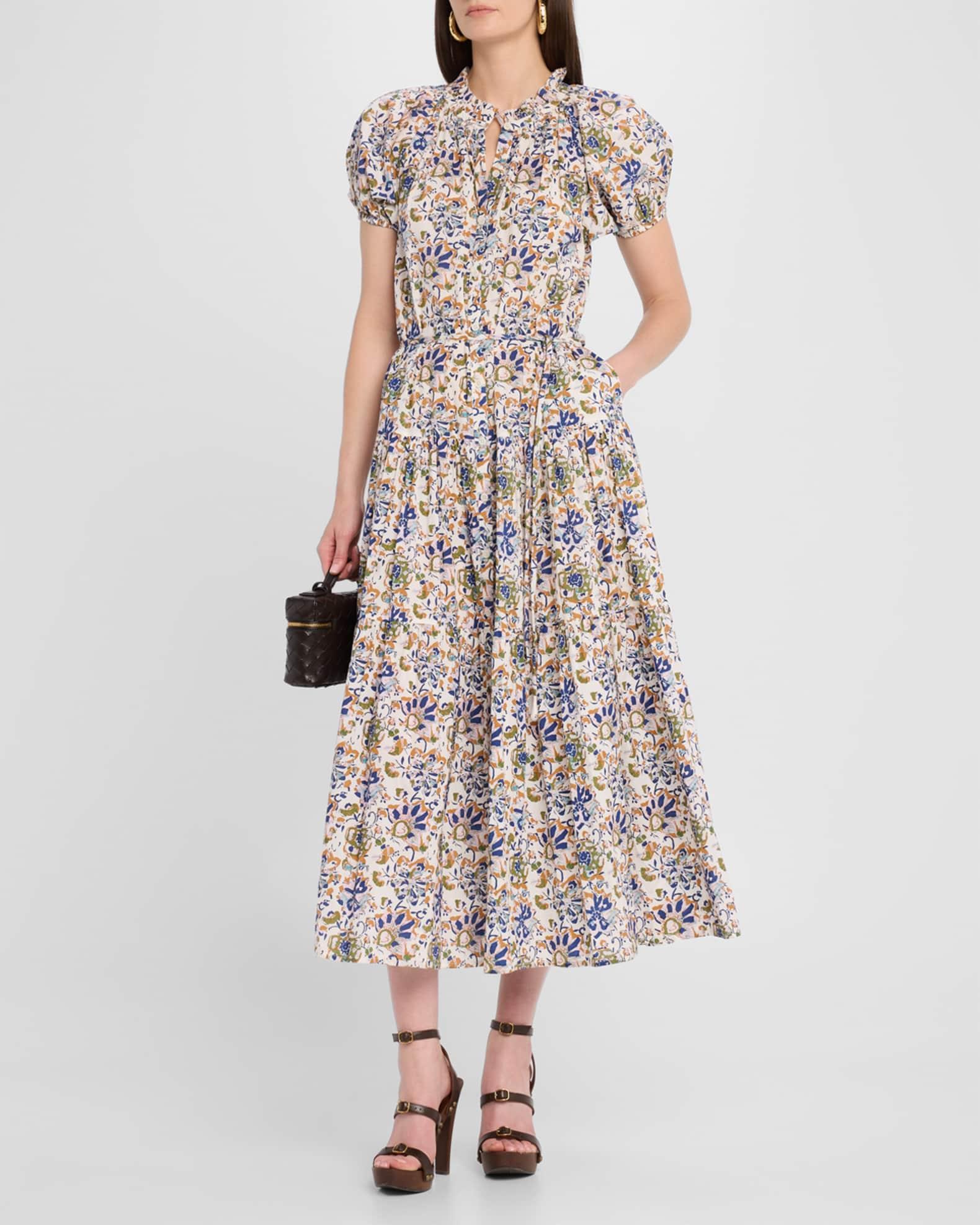 Mazza Tiered Organic Cotton Voile Maxi Dress Product Image