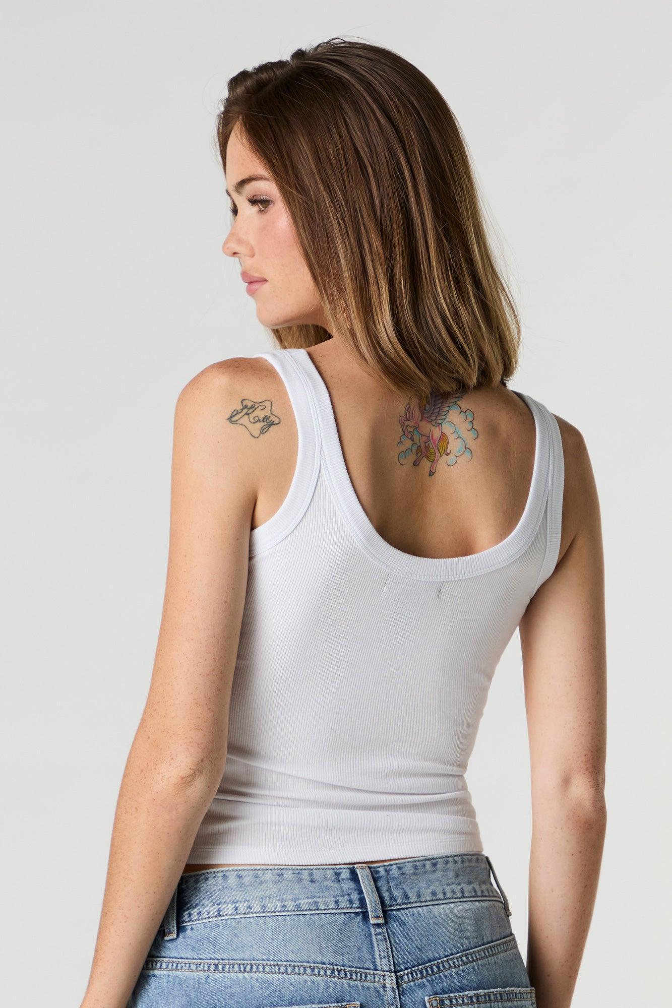 Ribbed Scoop Neck Skimmer Tank Female Product Image