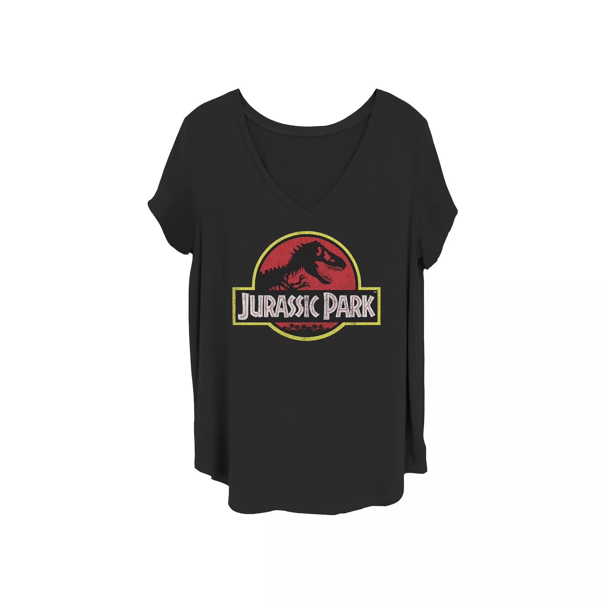 Juniors' Plus Size Jurassic Park Logo Graphic Tee, Girl's, Size: 1XL, Blue Product Image