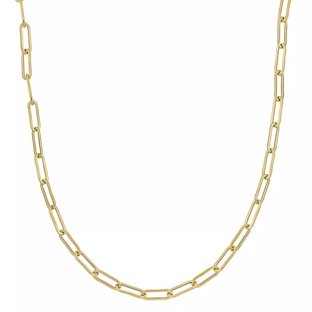 Stella Grace Mens 14k Gold Polished Paper Clip Chain Necklace Product Image