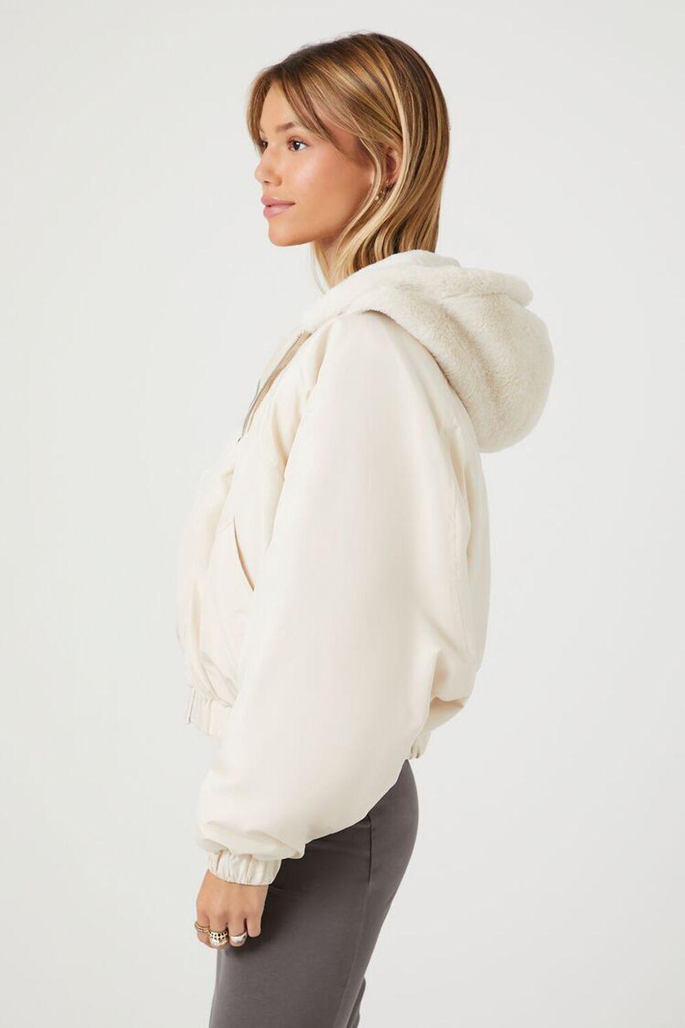 Faux Fur Hooded Bomber Jacket | Forever 21 Product Image