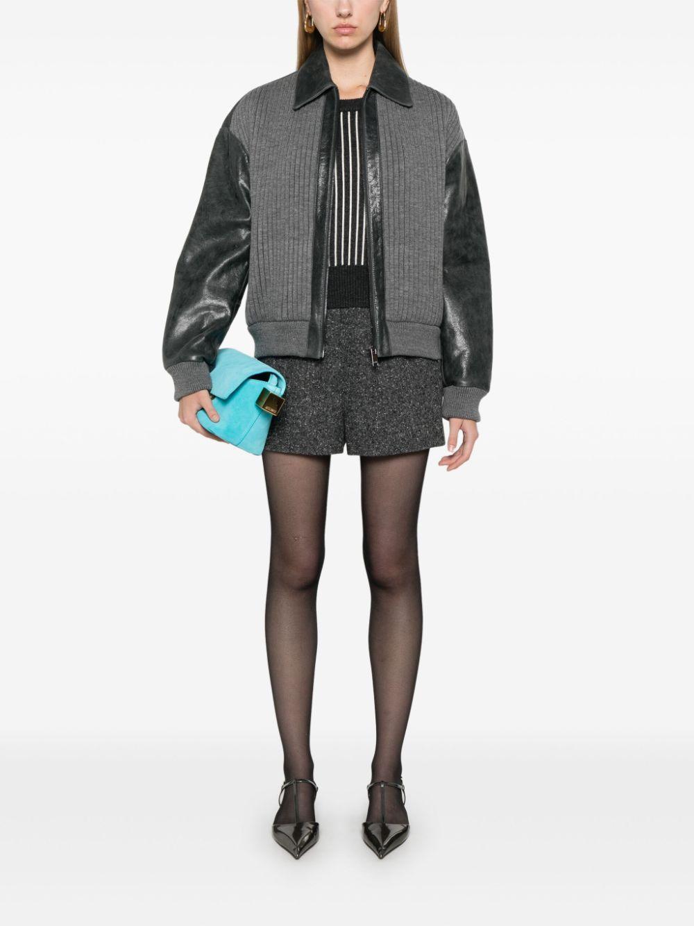 leather bomber jacket Product Image