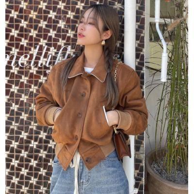 Faux Suede Button-Up Jacket Product Image