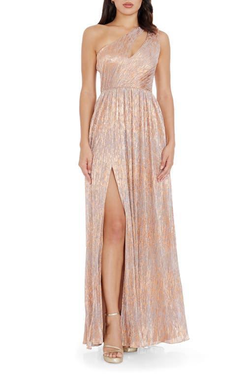 Womens Kienna Metallic One-Shoulder Gown Product Image