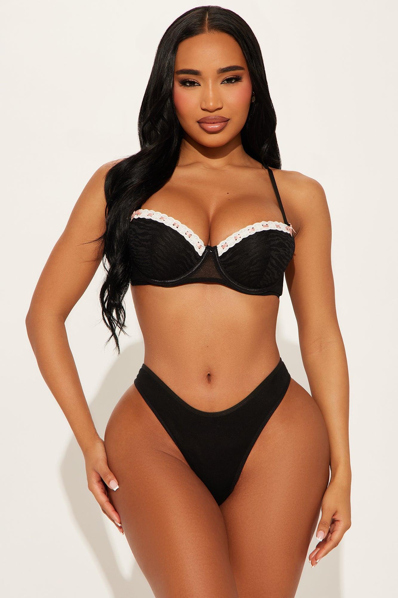 Wild Times Zebra Lace Demi Bra - Black Product Image