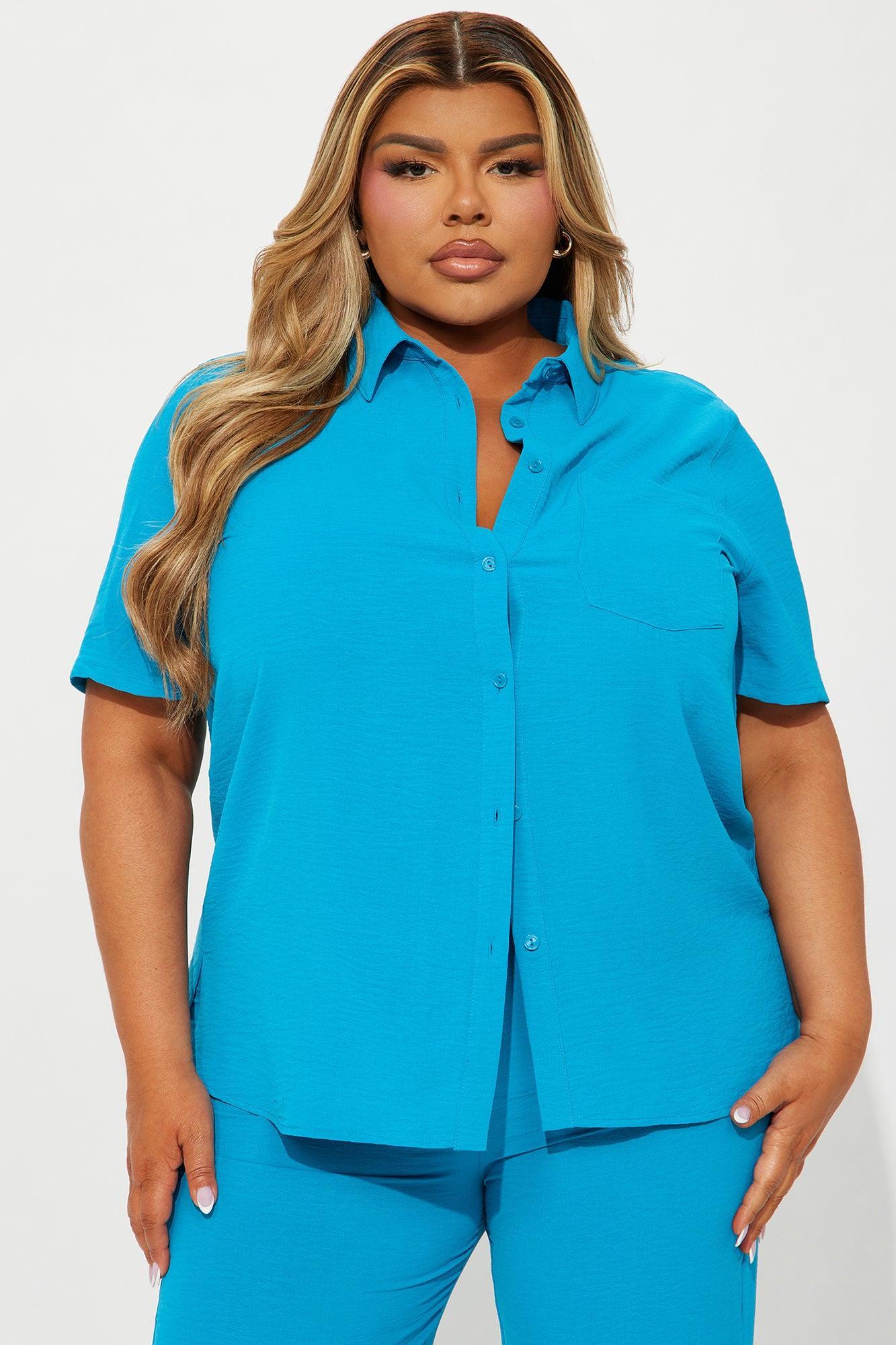 Makenzie Short Sleeve Pant Set - Turquoise Product Image