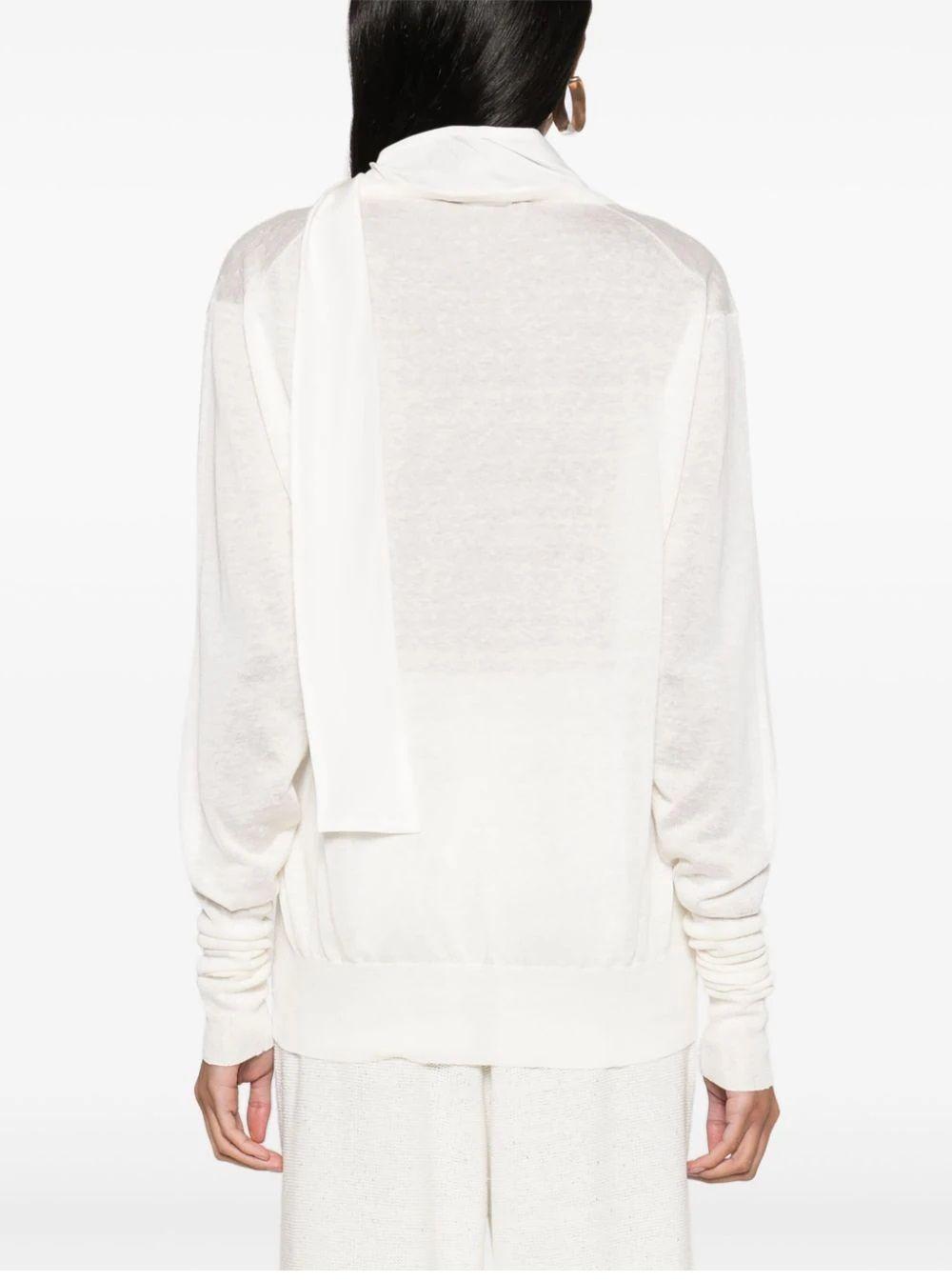 FABIANA FILIPPI Long-sleeved Sweater In White Product Image