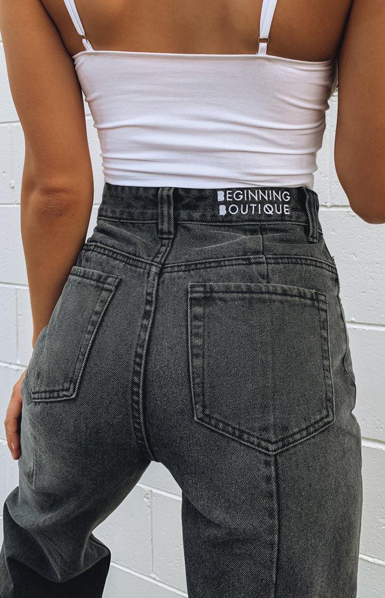 Robin Wide Leg Jeans Black Wash Product Image