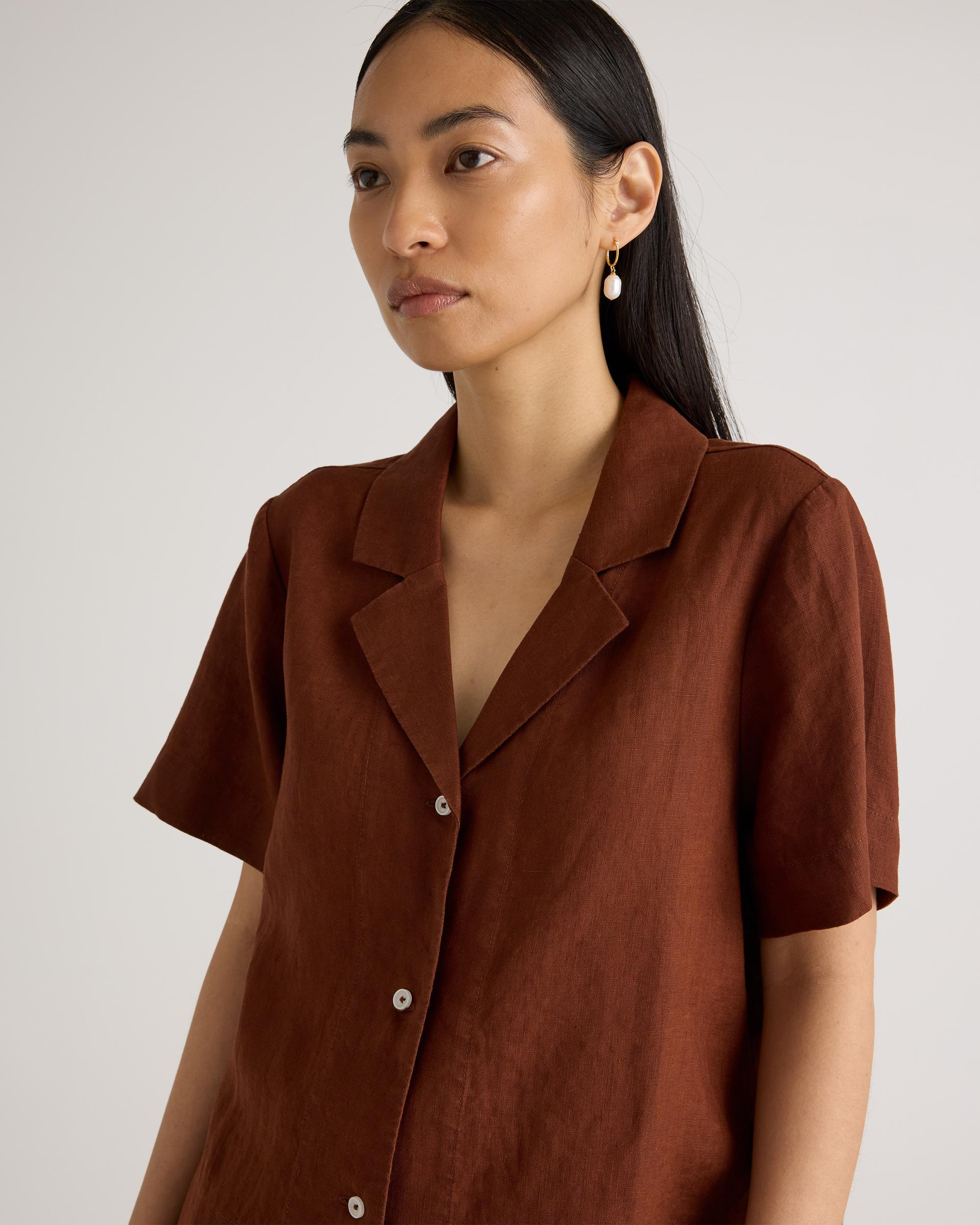 Quince | Women's 100% European Linen Short Sleeve Shirt Product Image