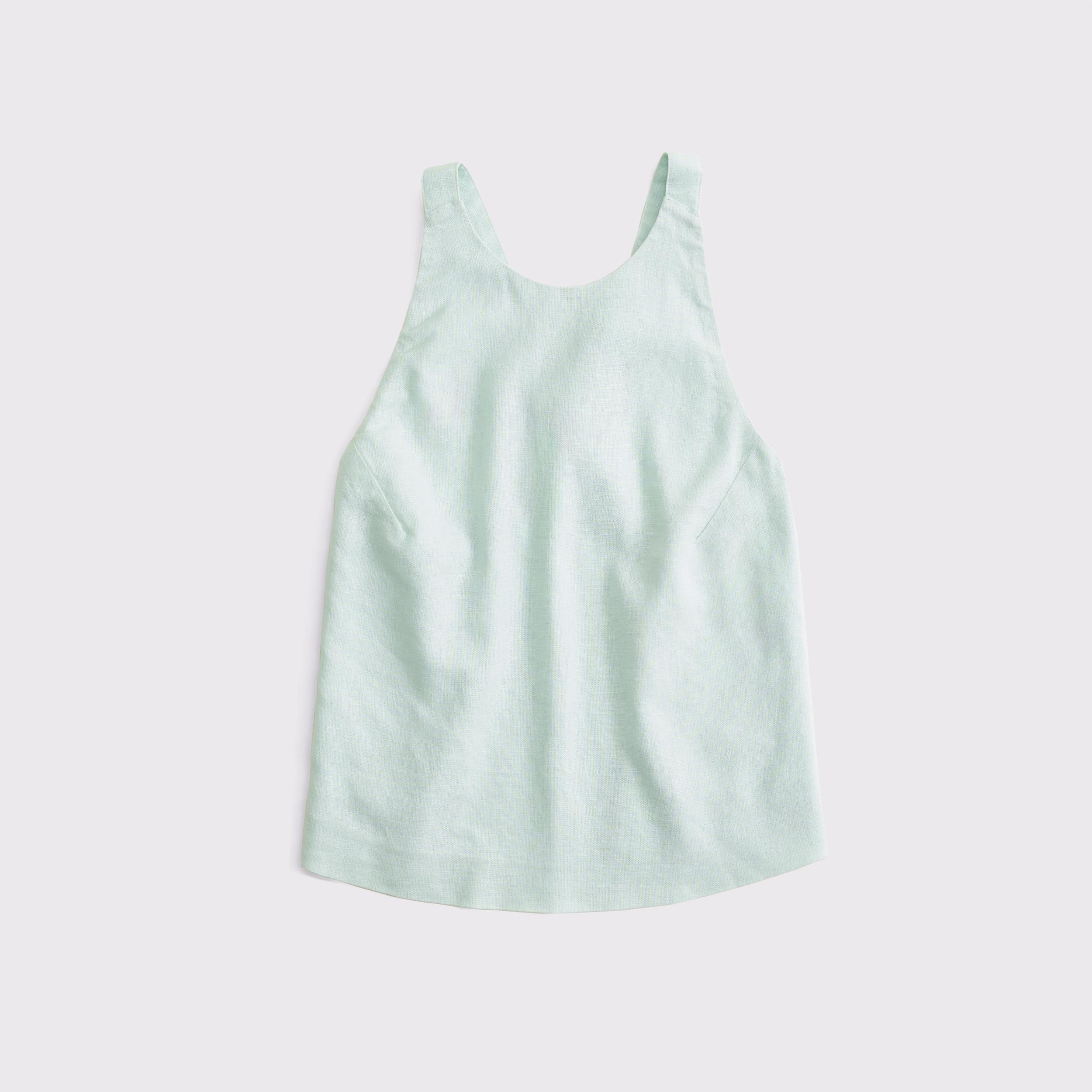 Linen-Blend Open-Back Set Top Product Image